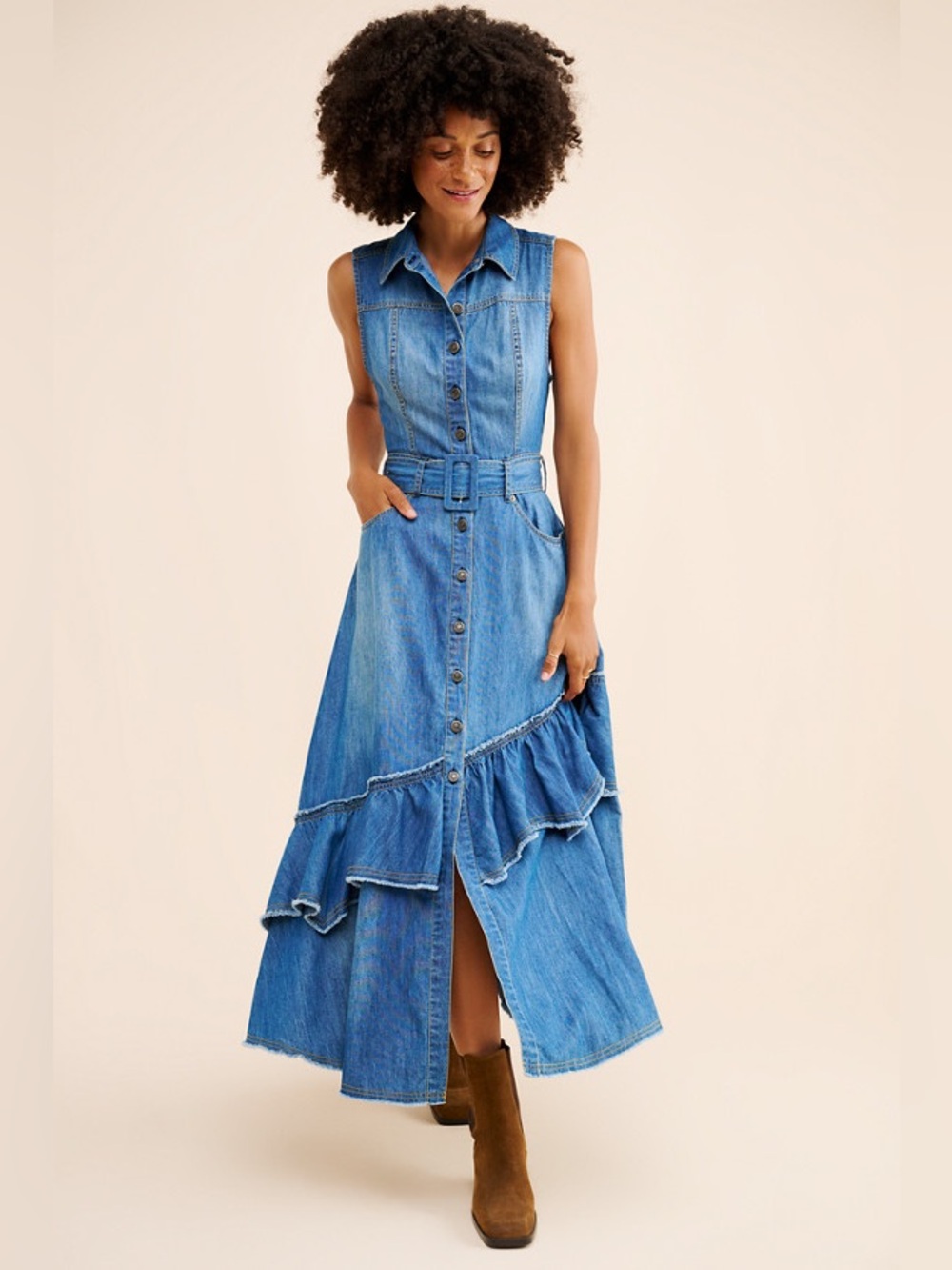 MSRP $248 NWOT Free People Beau Midi Dress Small - Picture 3 of 9